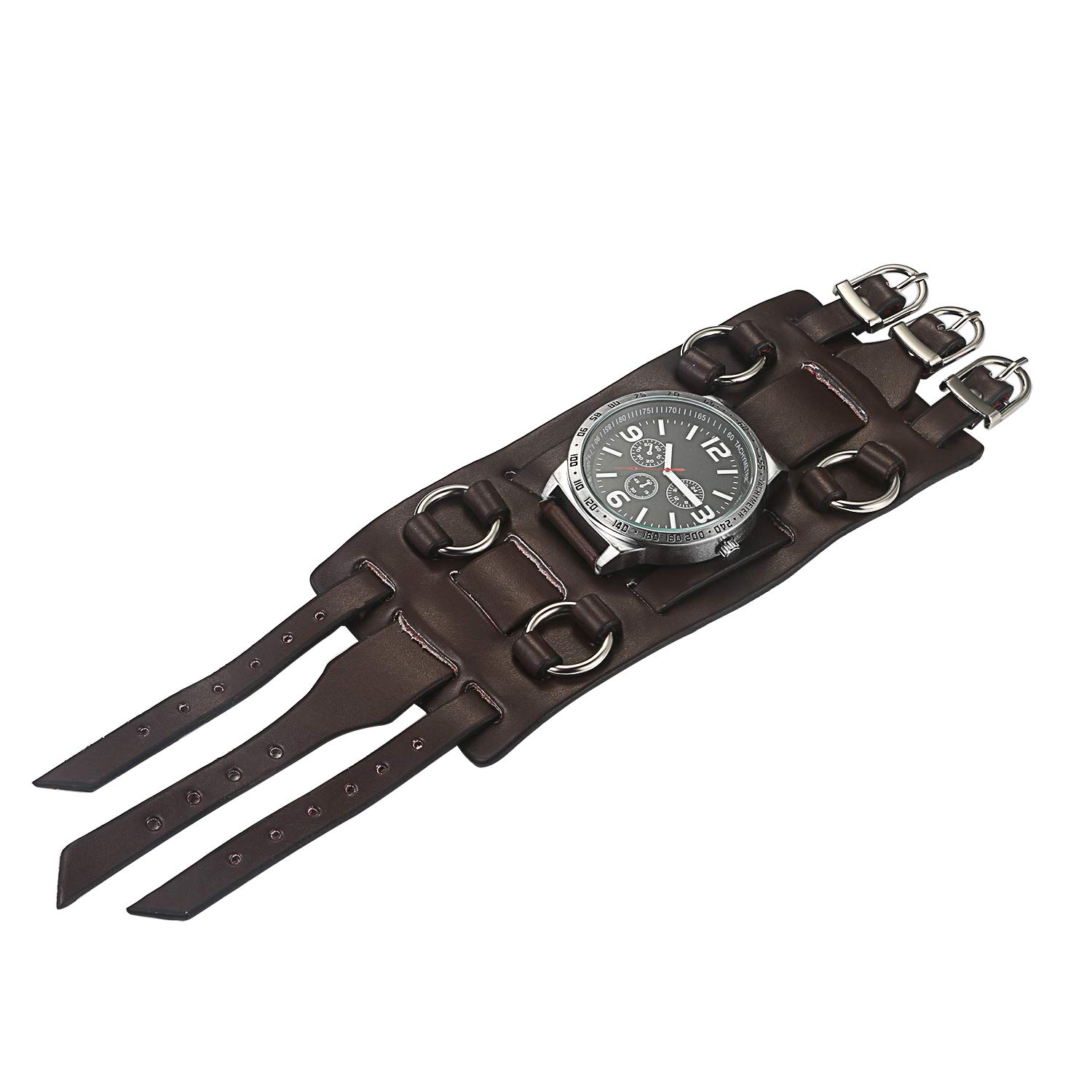 Часы Avaner Мужские Аналоговые Кварцевые Кожаный ремешок Широкий Спортивные Водонепроницаемые С тахометром, фото №5