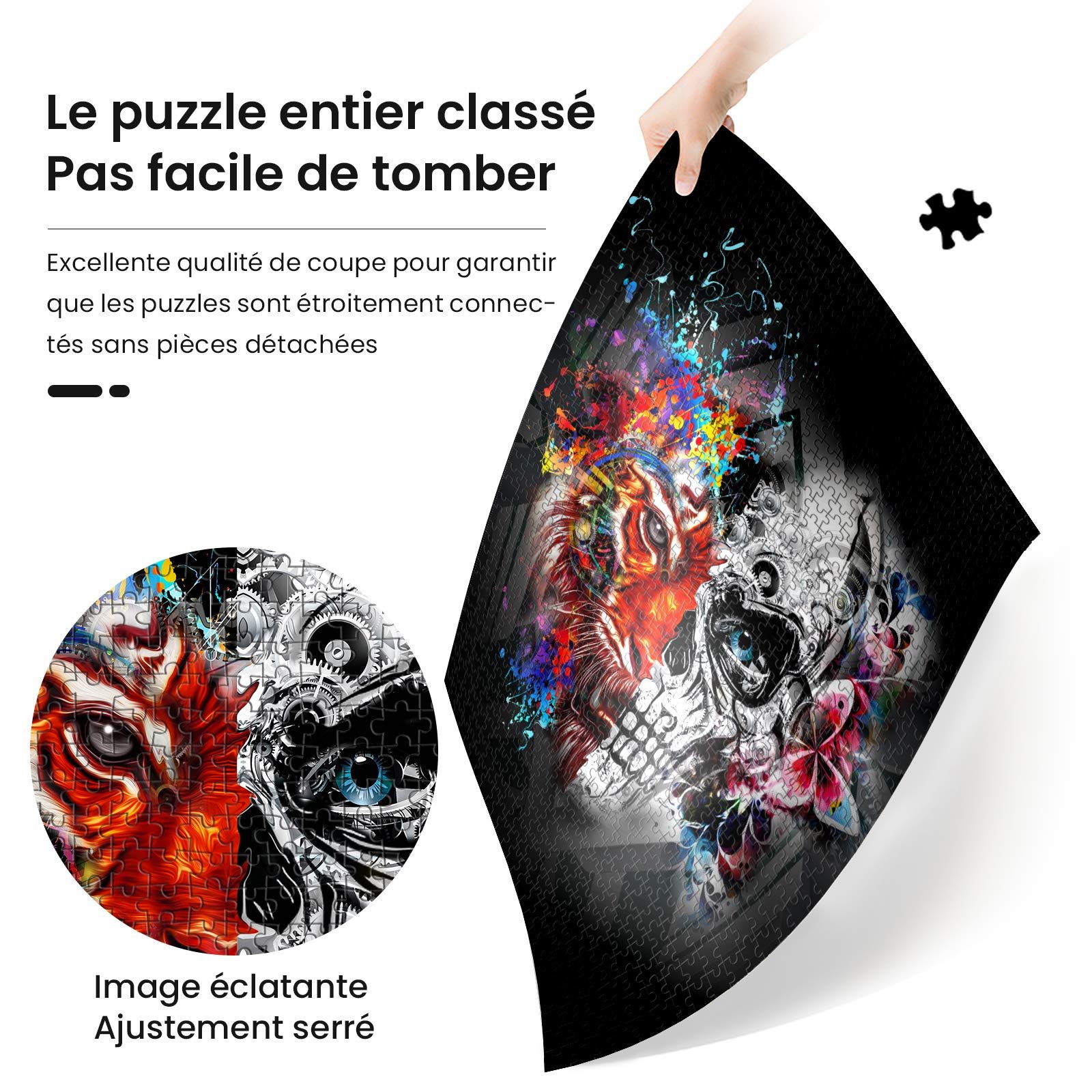 Пазл Tiger Skull DIY деревянный 1000 элементов 75 x 50 см, фото №5