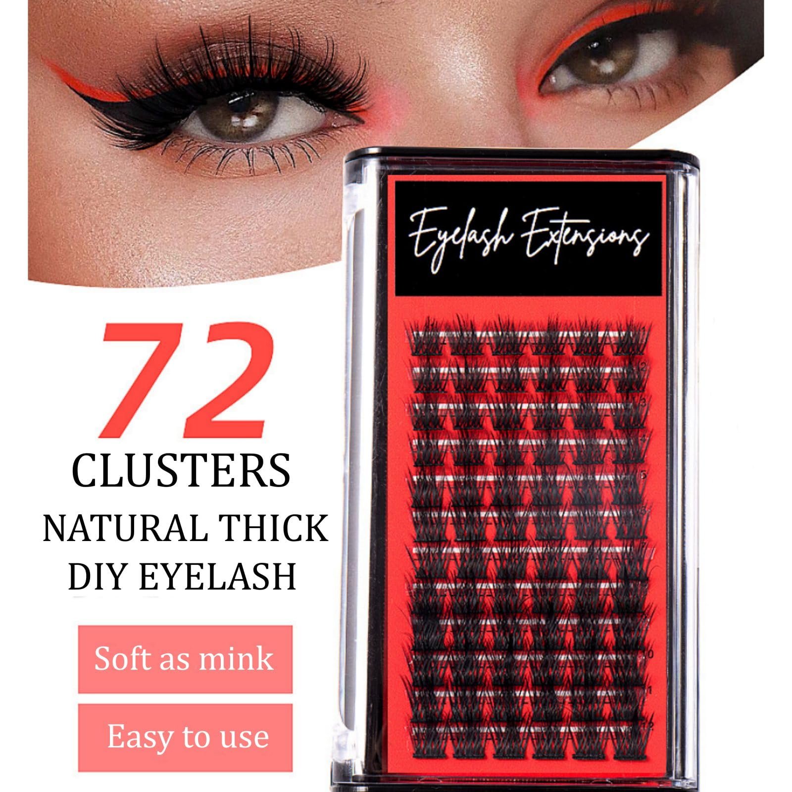 Ресницы накладные Individual, DIY, Кластеры, Естественный вид, Смешанная длина 10-14 мм, 72 кластера, фото №3
