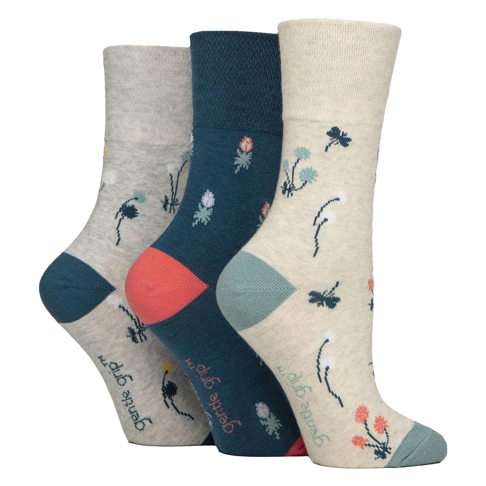 Шкарпетки Gentle Grip з візерунком, без гумки, для діабетиків, без тиску, дихаючі, м'які, 6 пар, фото №4