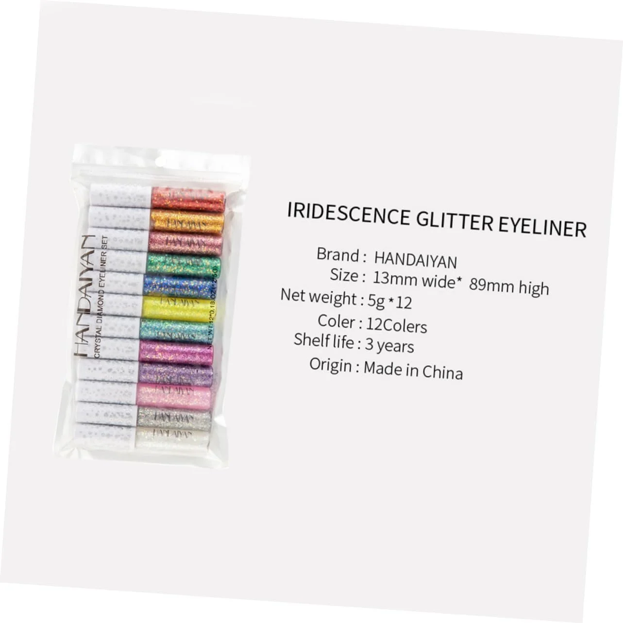 Підводка для очей MUSISALY 12 x Різнокольорові блискітки, фото №3 Підводка для очей MUSISALY 12 x Різнокольорові блискітки, фото №3