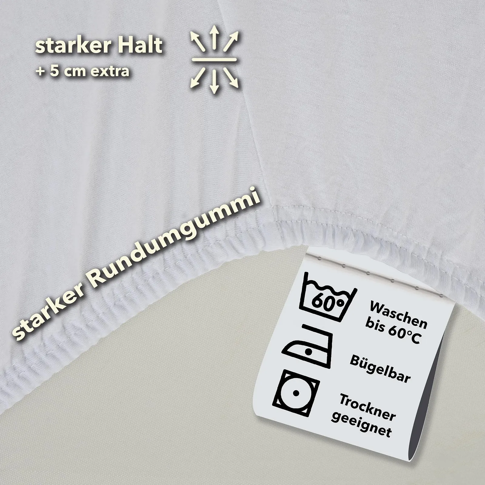 Простирадло на гумці Studio Basic 160 x 200 см Бавовна Білий, фото №3 Простирадло на гумці Studio Basic 160 x 200 см Бавовна Білий, фото №3