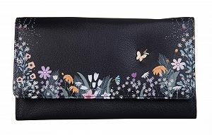 Кошелек Mala Leather Shiloh Butterfly Matinee 3627-96 Черный Классический - Фото 1