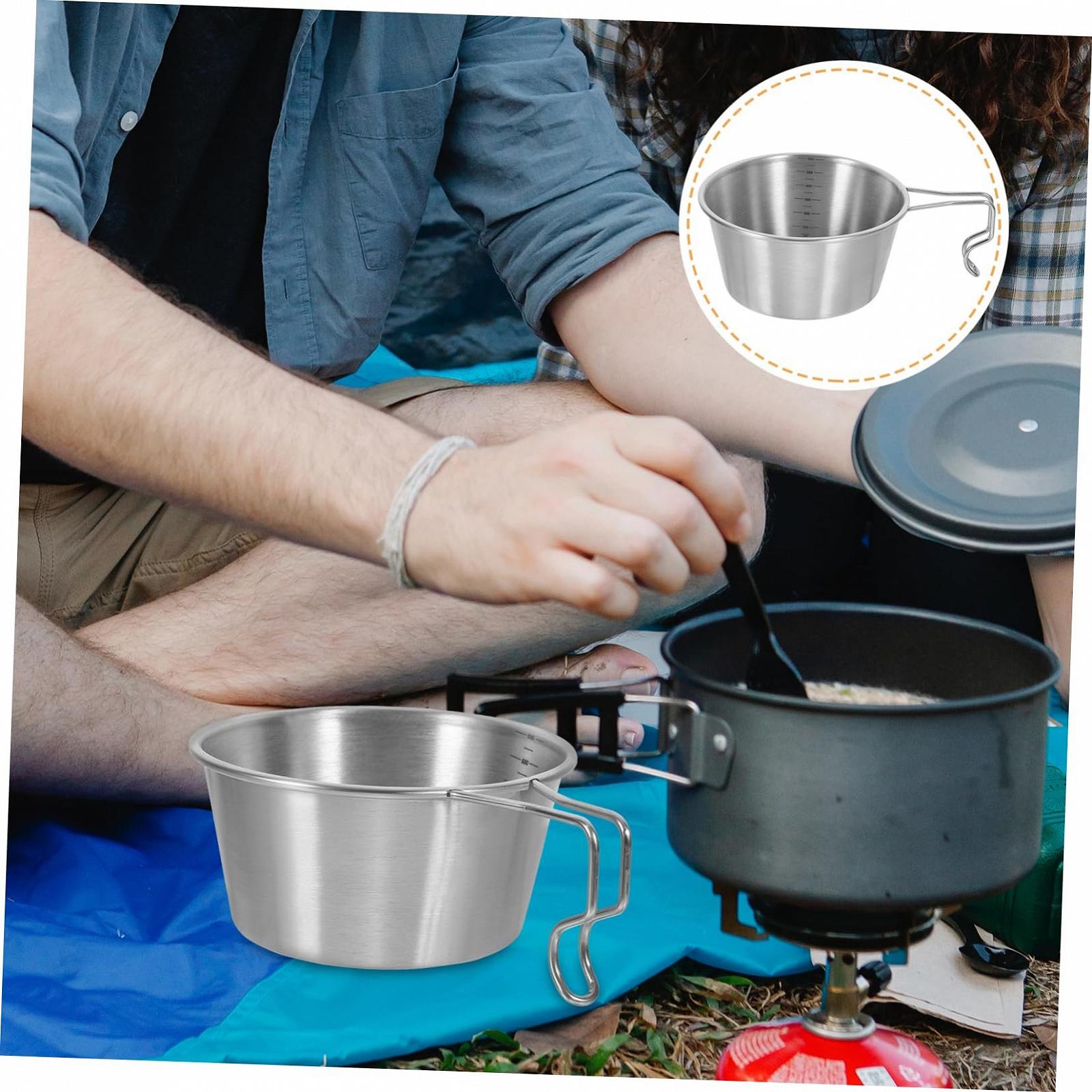 Миска для пикника MOBUTOFU, миски для приготовления пищи, кружки с ручками, миски из нержавеющей стали, посуда для кемпинга, миски с ручками, фото №7