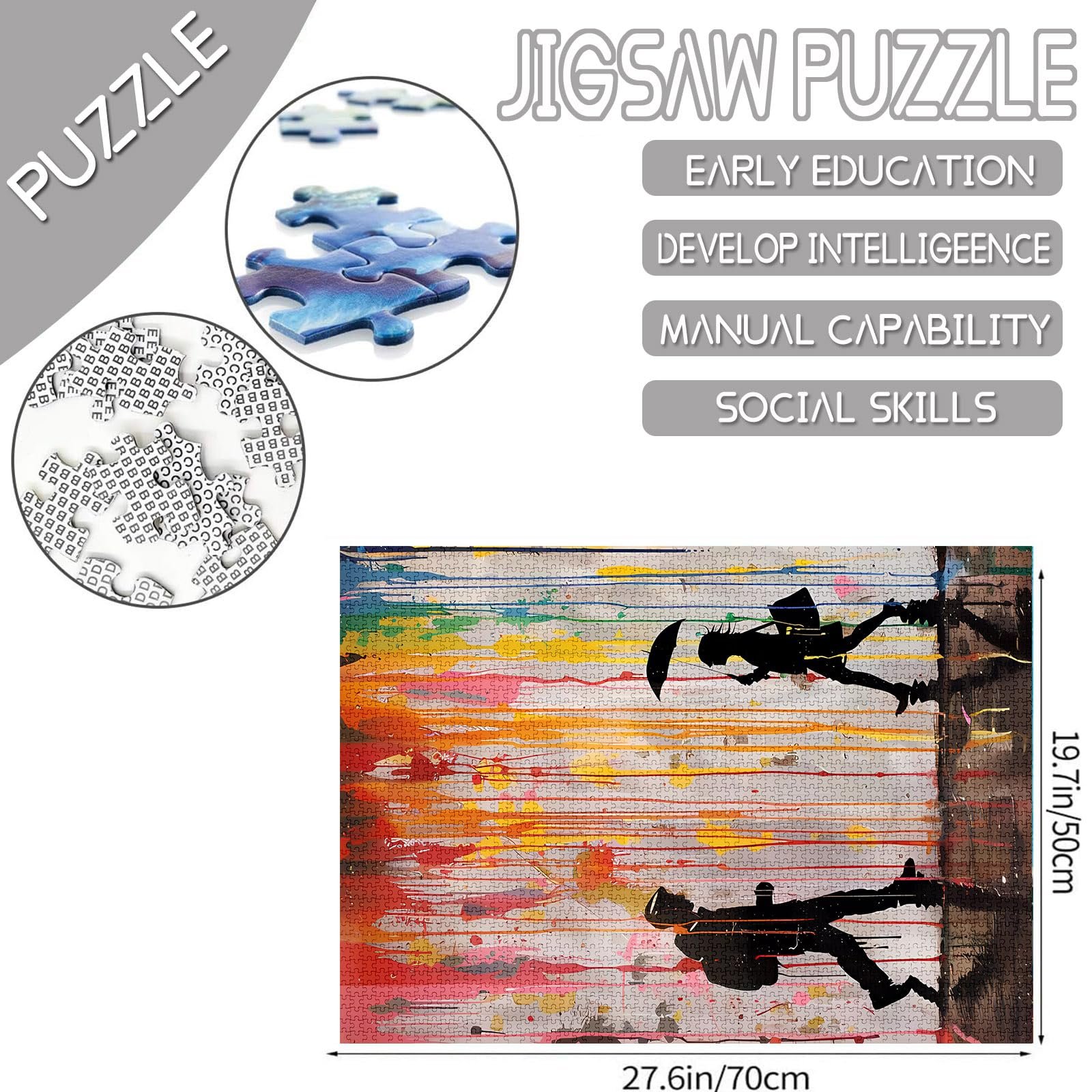 Пазл Tucocoo Graffiti Rainbow Banksy Street Style 1000 деталей 50 x 70 см мультиколор, фото №2