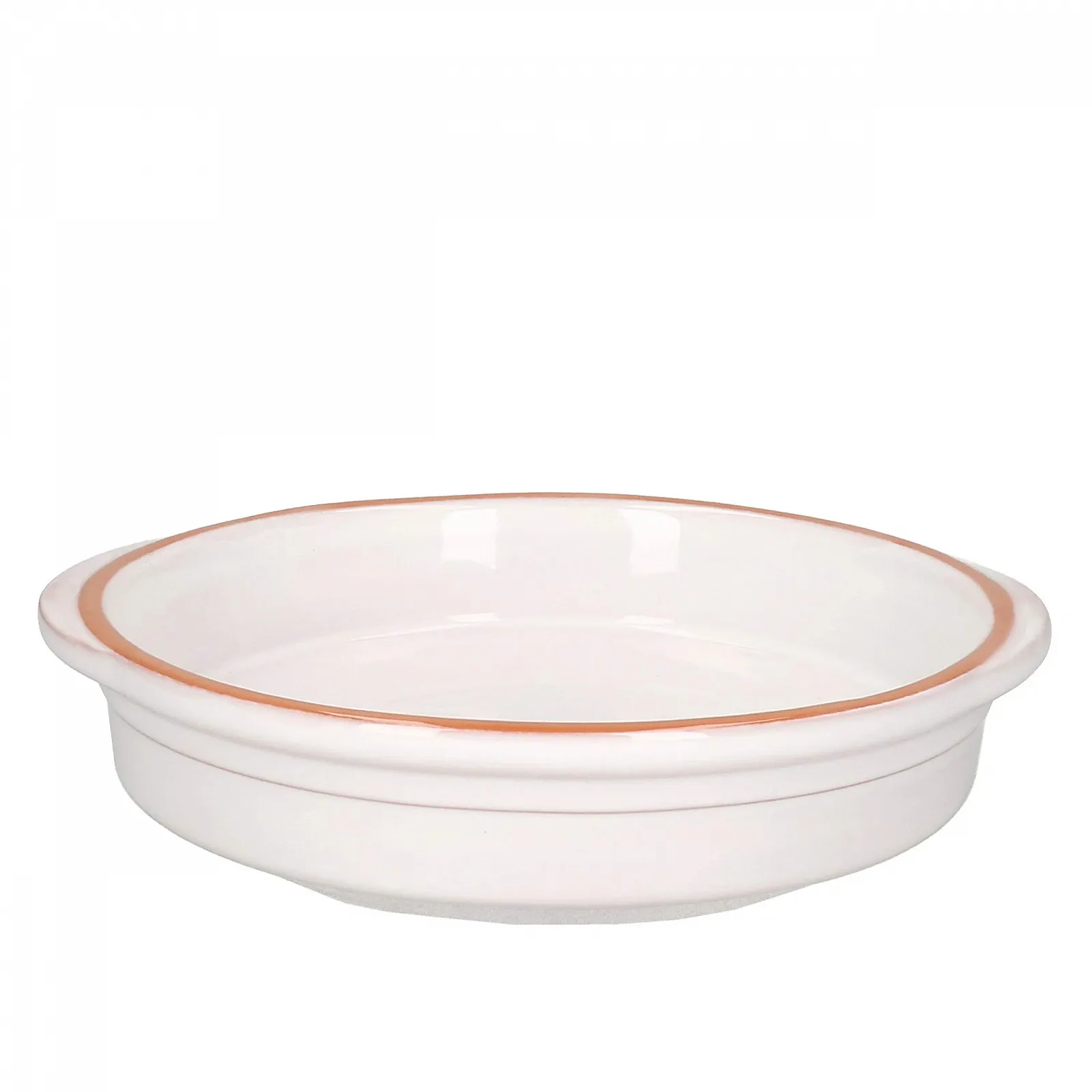 Форма для запікання MamboCat Cazuela Ille 20.5 см L 600 мл кругла керамічна з ручкою біла глазурована, фото №1