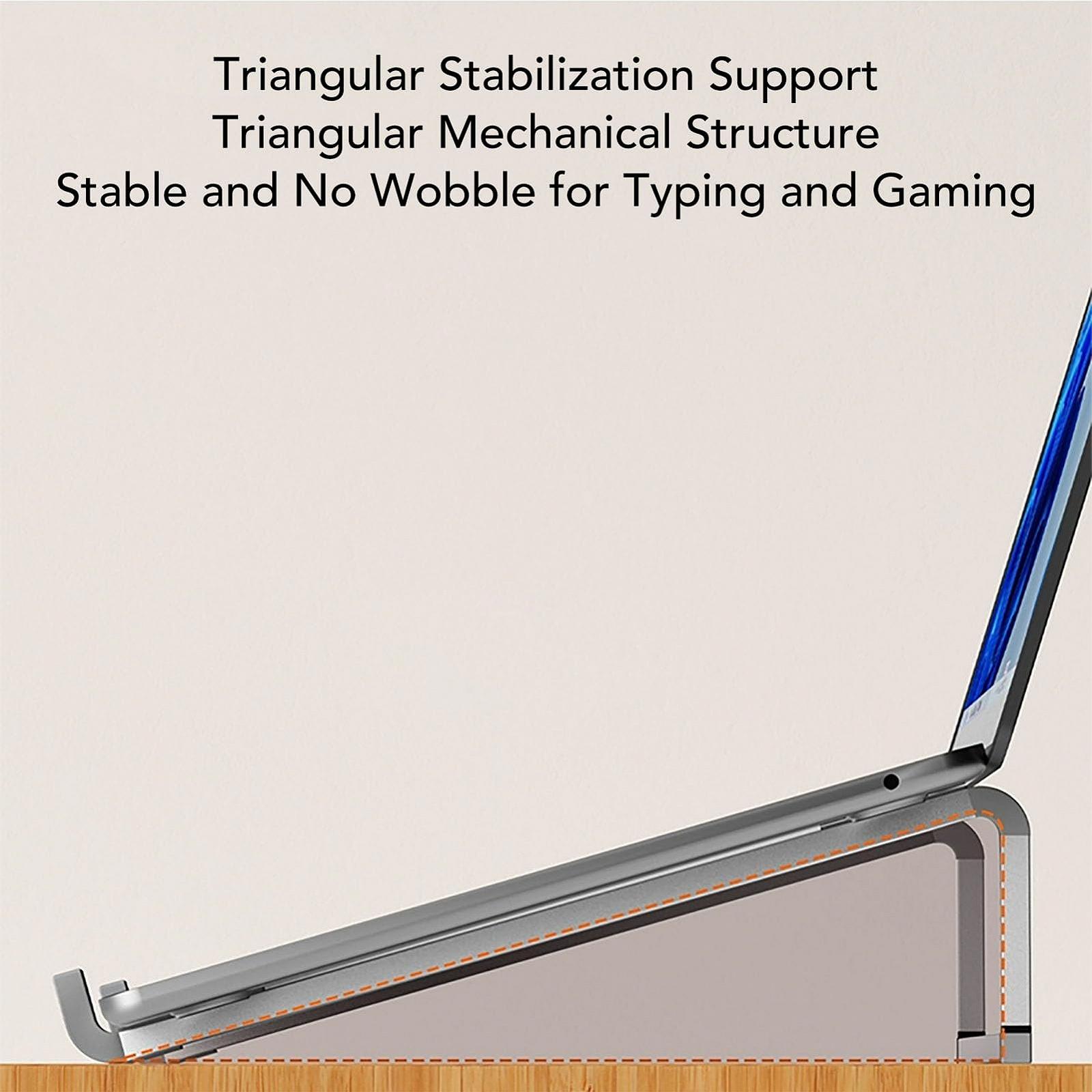 Підставка для ноутбука складна, легка портативна з алюмінієвого сплаву з нековзними силіконовими накладками для планшетів 12-18 дюймів, фото №6 Підставка для ноутбука складна, легка портативна з алюмінієвого сплаву з нековзними силіконовими накладками для планшетів 12-18 дюймів, фото №6