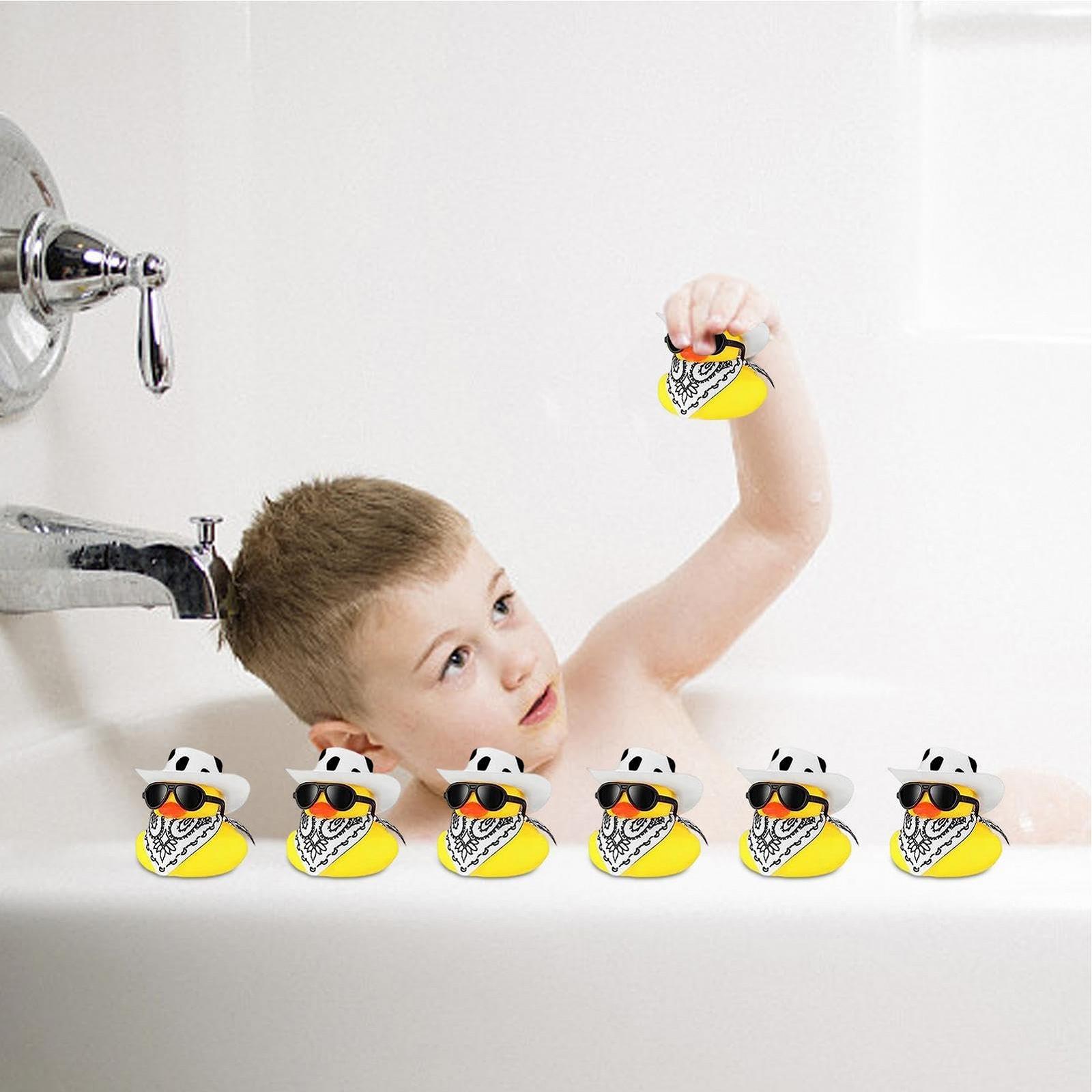 Іграшка для ванни Качка Dunch Cowboy Ducks Western з капелюхом, сонцезахисними окулярами, різнокольорова, фото №6