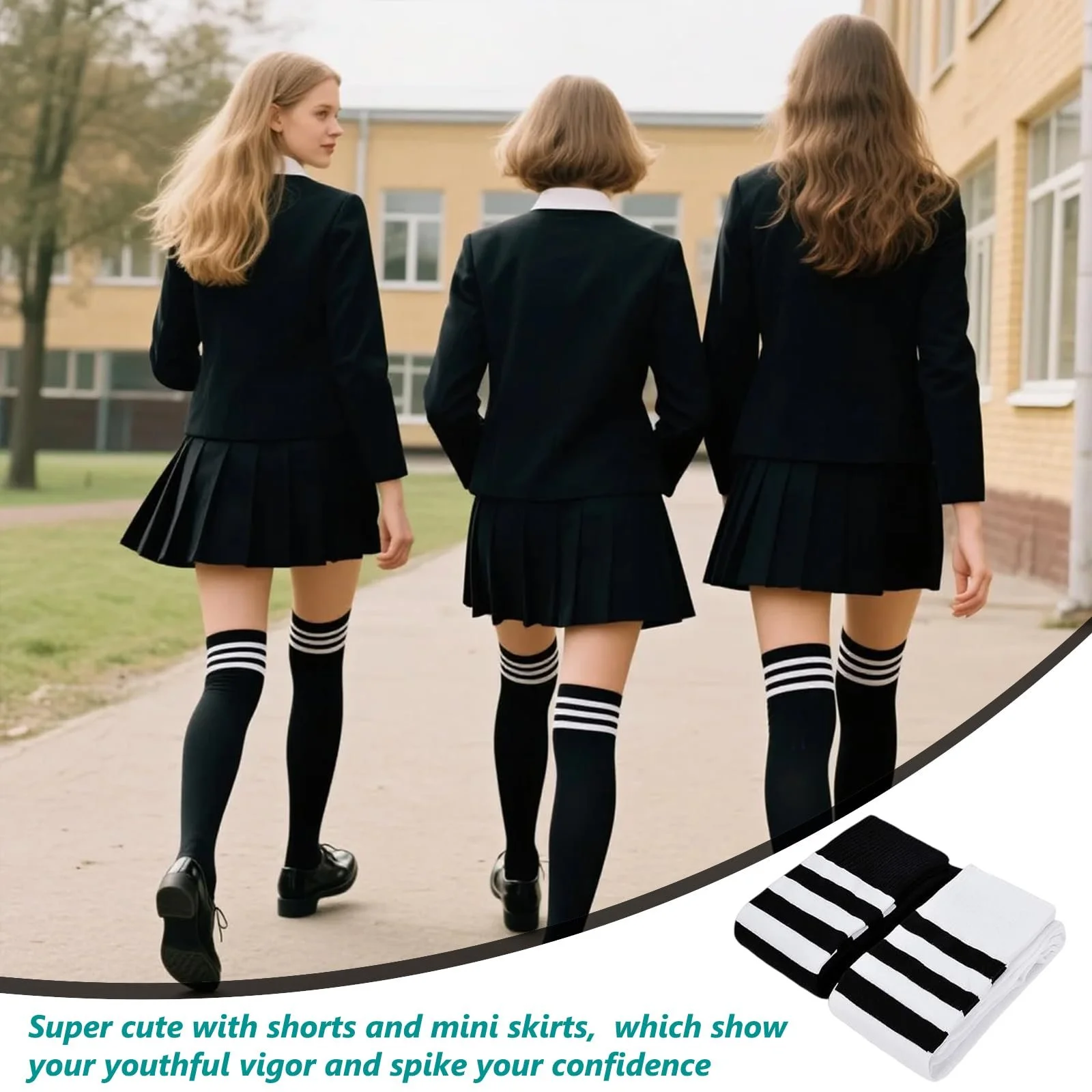 Смугасті шкарпетки вище коліна (2 пари), фото №7