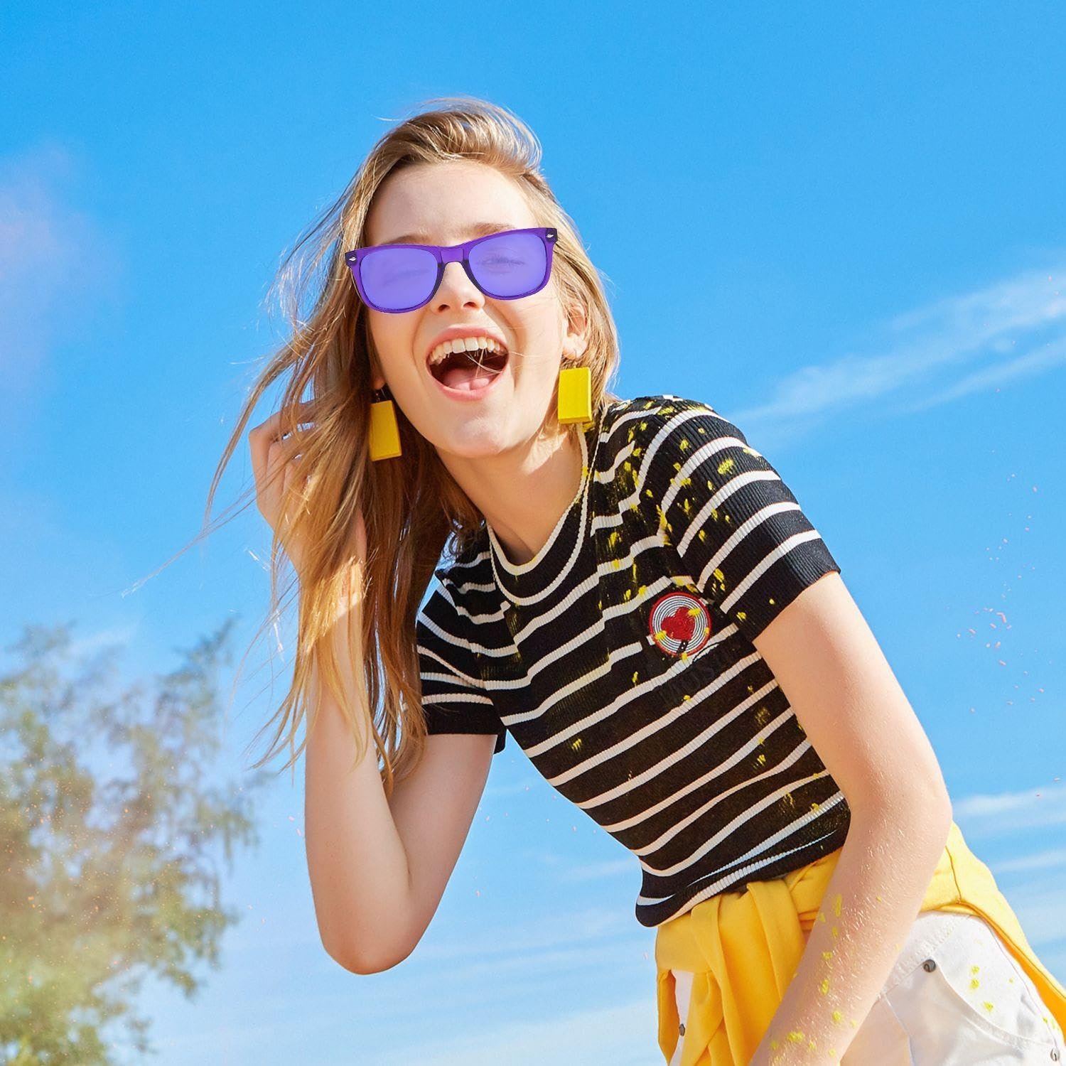 Сонцезахисні Окуляри Квадратні Фіолетовий, Помаранчевий (2 шт), фото №5