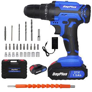 Шурупокрут Cordless Brushless 21 В (з 2 x 1.5 Ач батареями і зарядним пристроєм, у кейсі, з набором аксесуарів на 26 штук) 45 Нм для DIY і свердління стін, деревини, металу - Фото 1