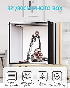 Професійний фотобокс SAMTIAN 80 см / 5500K / CRI 95 / 3 фони / Складний / Чорний ціна на synthetic.ua - Фото 1 Професійний фотобокс SAMTIAN 80 см / 5500K / CRI 95 / 3 фони / Складний / Чорний synthetic.ua - Фото 1