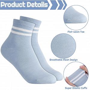 Носки Полосатые Хлопковые Спортивные Теннисные 36-40, разноцветные, универсальный размер synthetic.ua - Фото 1