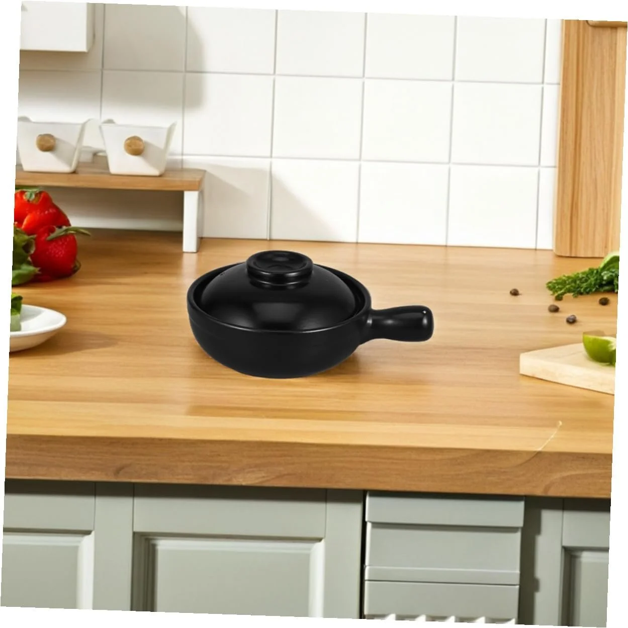 Котелок Toyvian глиняный с крышкой японский донабе для газовых плит, фото №5