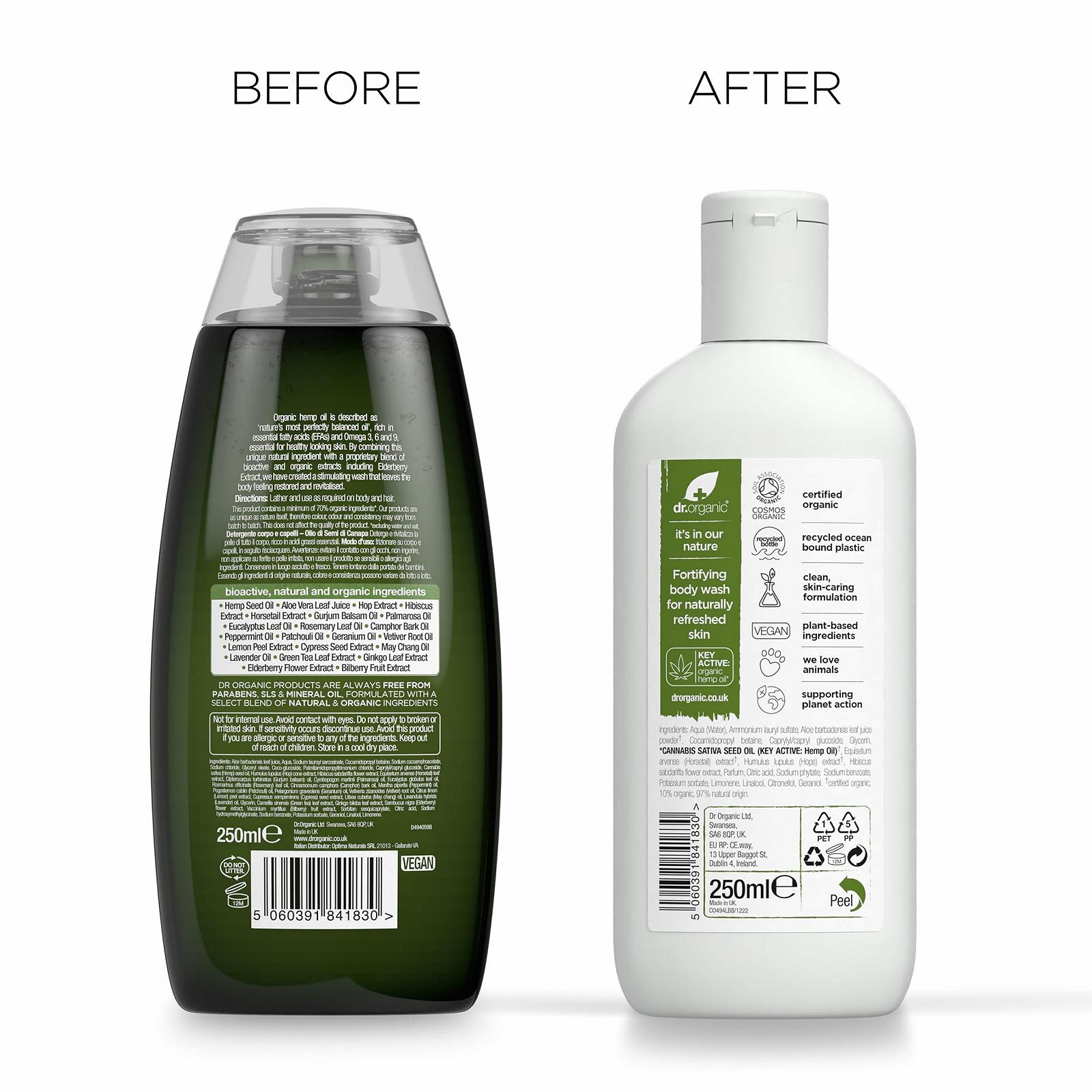 Гель для душа Dr. Organic Hemp Oil 250 мл Green, фото №8