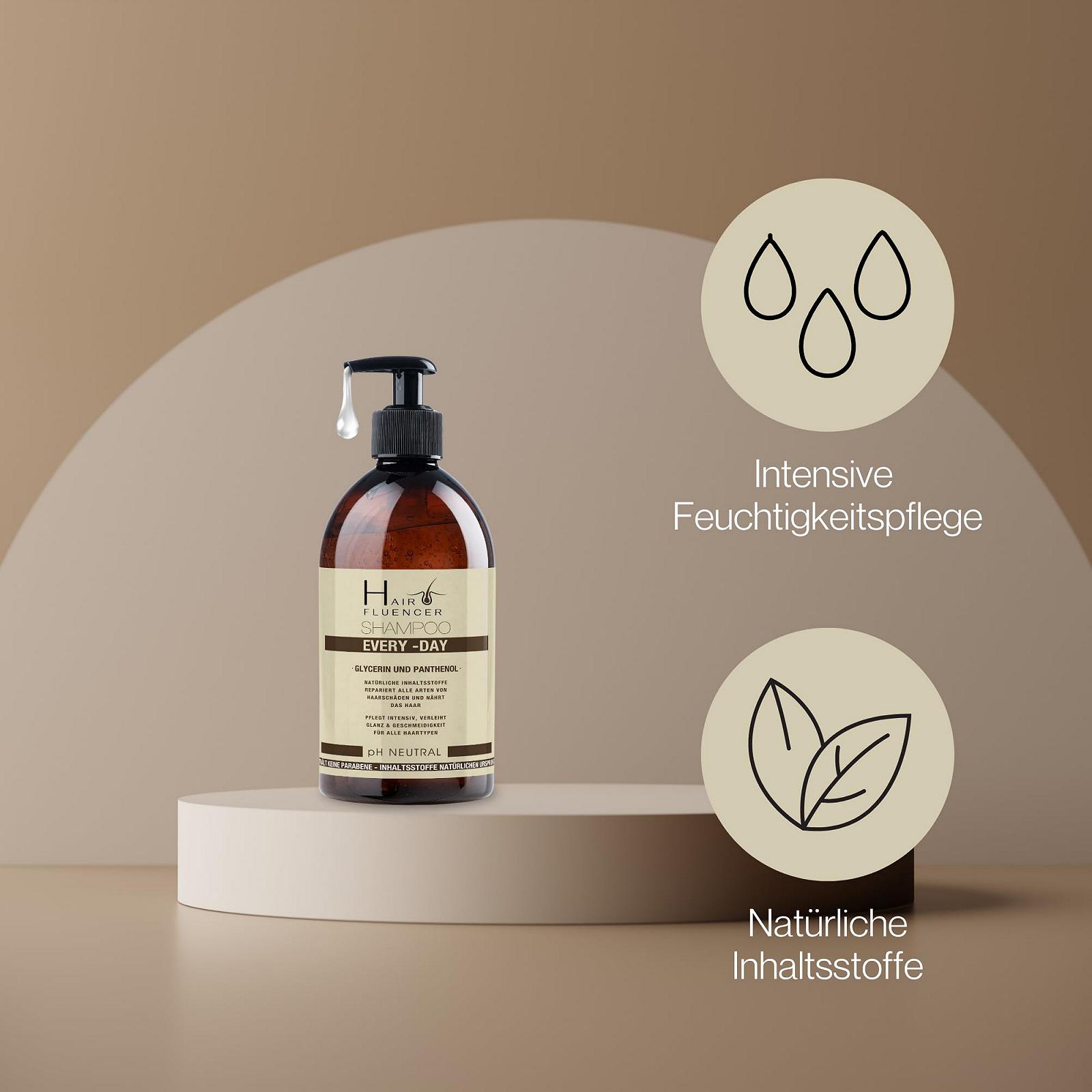 Шампунь Hairfluencer Everyday для ежедневного использования, с натуральными ингредиентами, восстанавливающий все типы повреждений волос, pH 5.5, с пантенолом и глицерином, фото №5