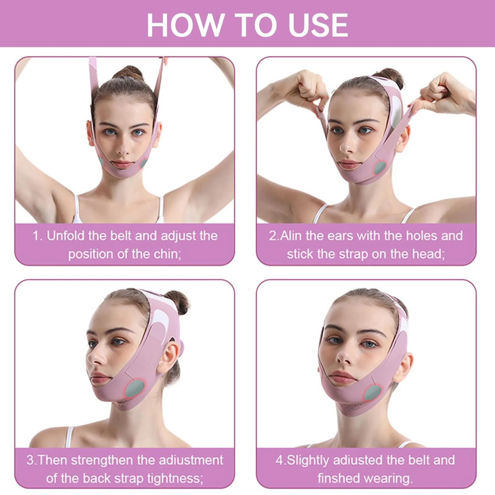 Маска V-подібна для видалення подвійного підборіддя Landrain, стрічка для підтяжки обличчя, фото №7