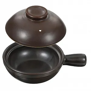 Кастрюля керамическая с крышкой термостойкая глиняная с одной ручкой - Фото 1