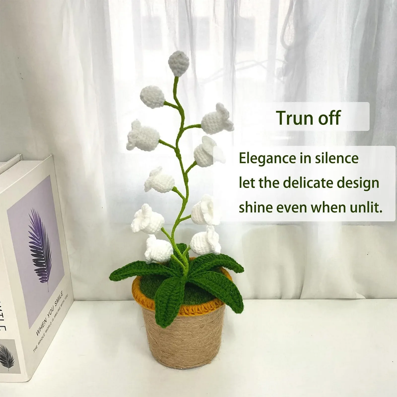 Нічник Конвалія в'язаний гачком світлодіодний бездротовий великий Різнокольоровий, фото №3