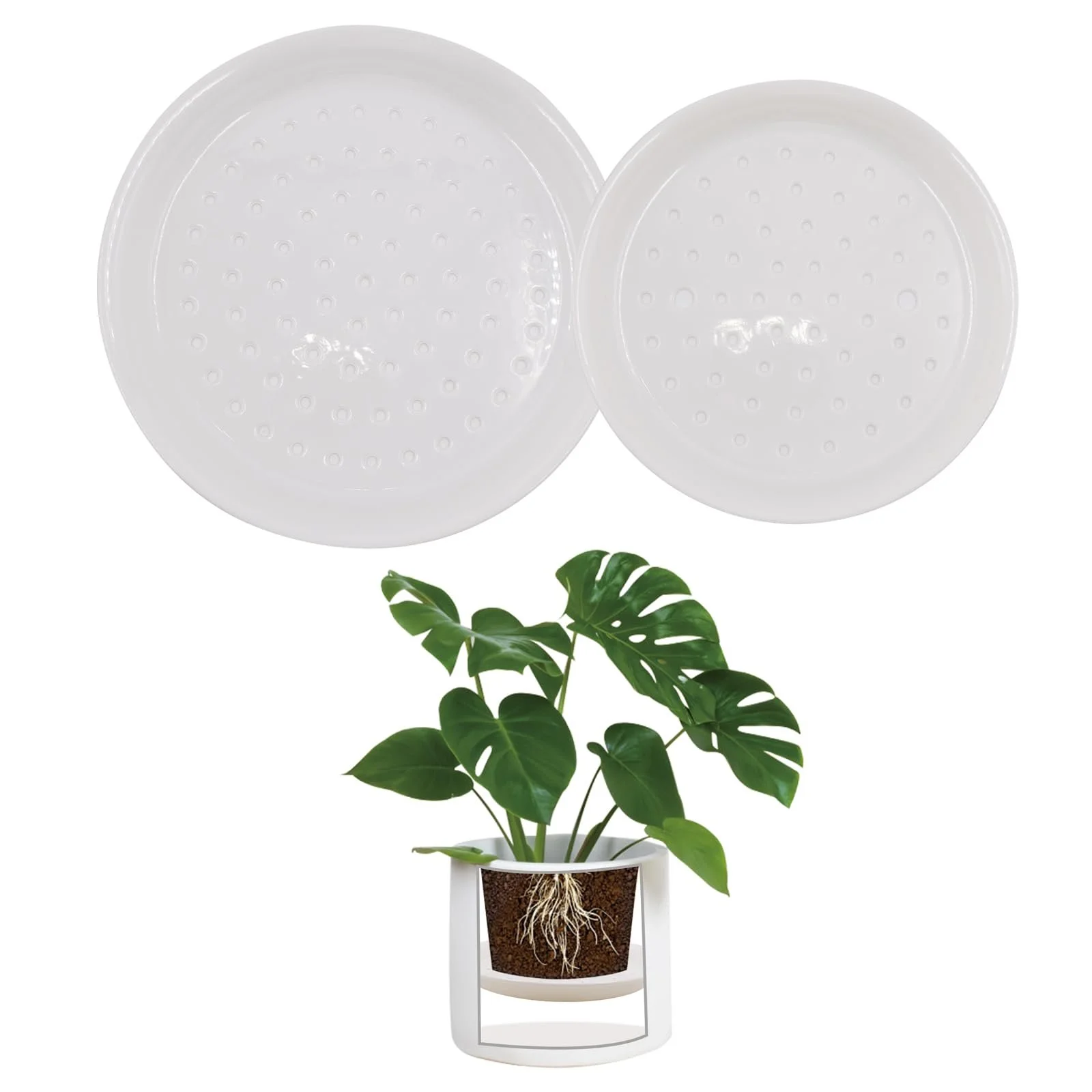 Вставки для квіткових горщиків 2 шт Круглі Білі 22 см та 26,5 см, фото №1 Вставки для квіткових горщиків 2 шт Круглі Білі 22 см та 26,5 см, фото №1