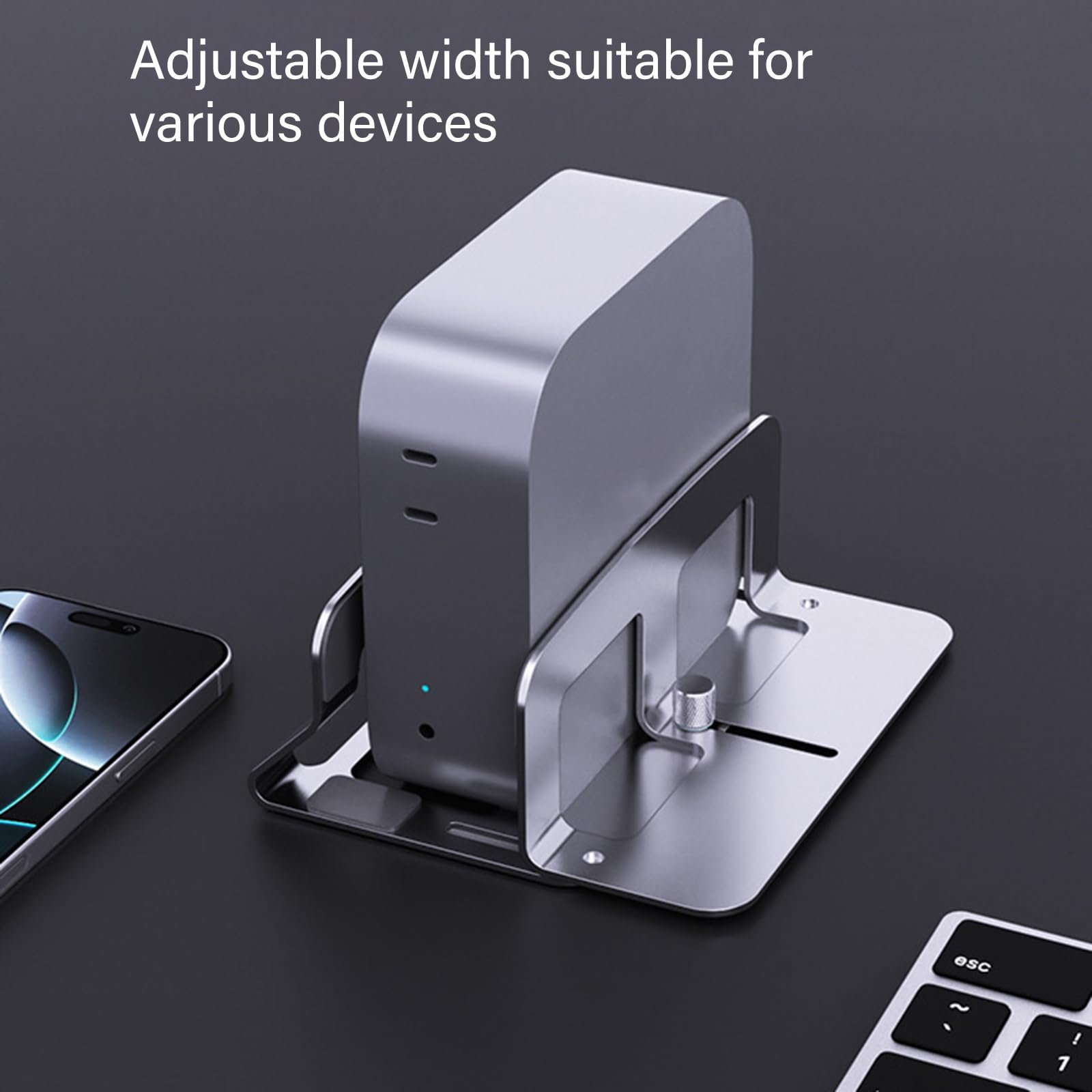 Вертикальная Подставка для Ноутбука с Регулировкой Ширины 14 мм - 50 мм, Алюминиевая, для Дома и Офиса, фото №3