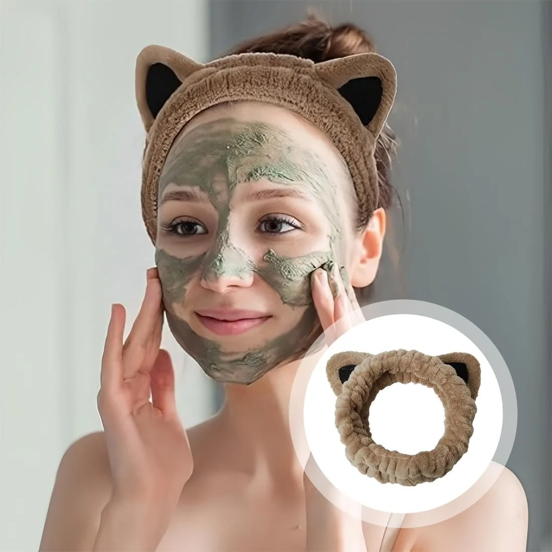 Пов'язка для волосся Кораловий Фліс для макіяжу, фото №6