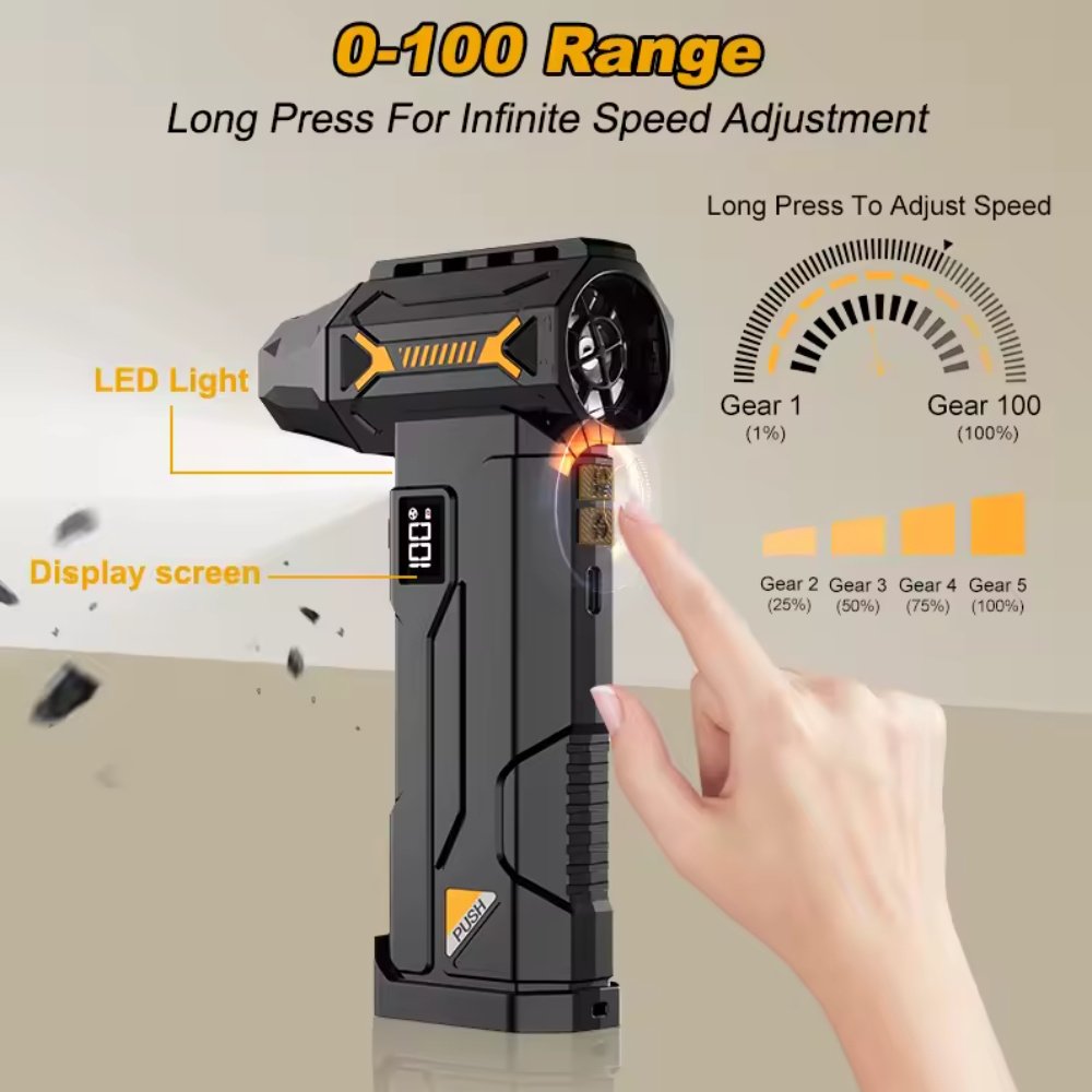 Портативний турбовентилятор Violent HFX-07 Turbo Jet Fan 680000 RPM Black, фото №10