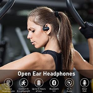 Наушники Ankbit E35 Open Ear Bluetooth 5.3 ENC 60 часов IPX5 4 микрофона synthetic.ua - Фото 1