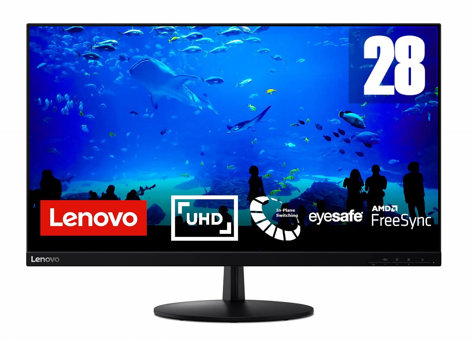 Монитор Lenovo L28u-30 71.12 см (28 дюймов, 3840 x 2160, UHD, 60 Гц, WideView, Anti-Glare) Черный, фото №1