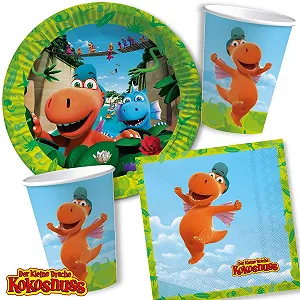 Набір посуду для вечірки Дитинко Дракон Кокос - Фото 1