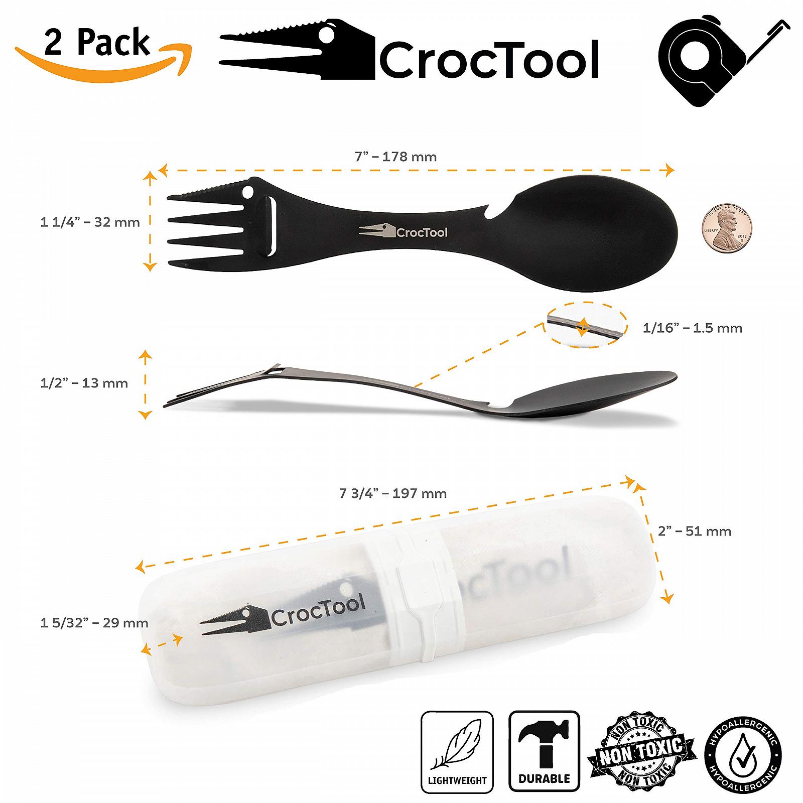 CrocTool Spork Набір кухонного приладдя 5-в-1 чорний, фото №7 CrocTool Spork Набір кухонного приладдя 5-в-1 чорний, фото №7