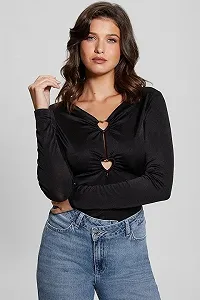 Жіночий топ Guess Jeans, Чорний, S - Фото 1