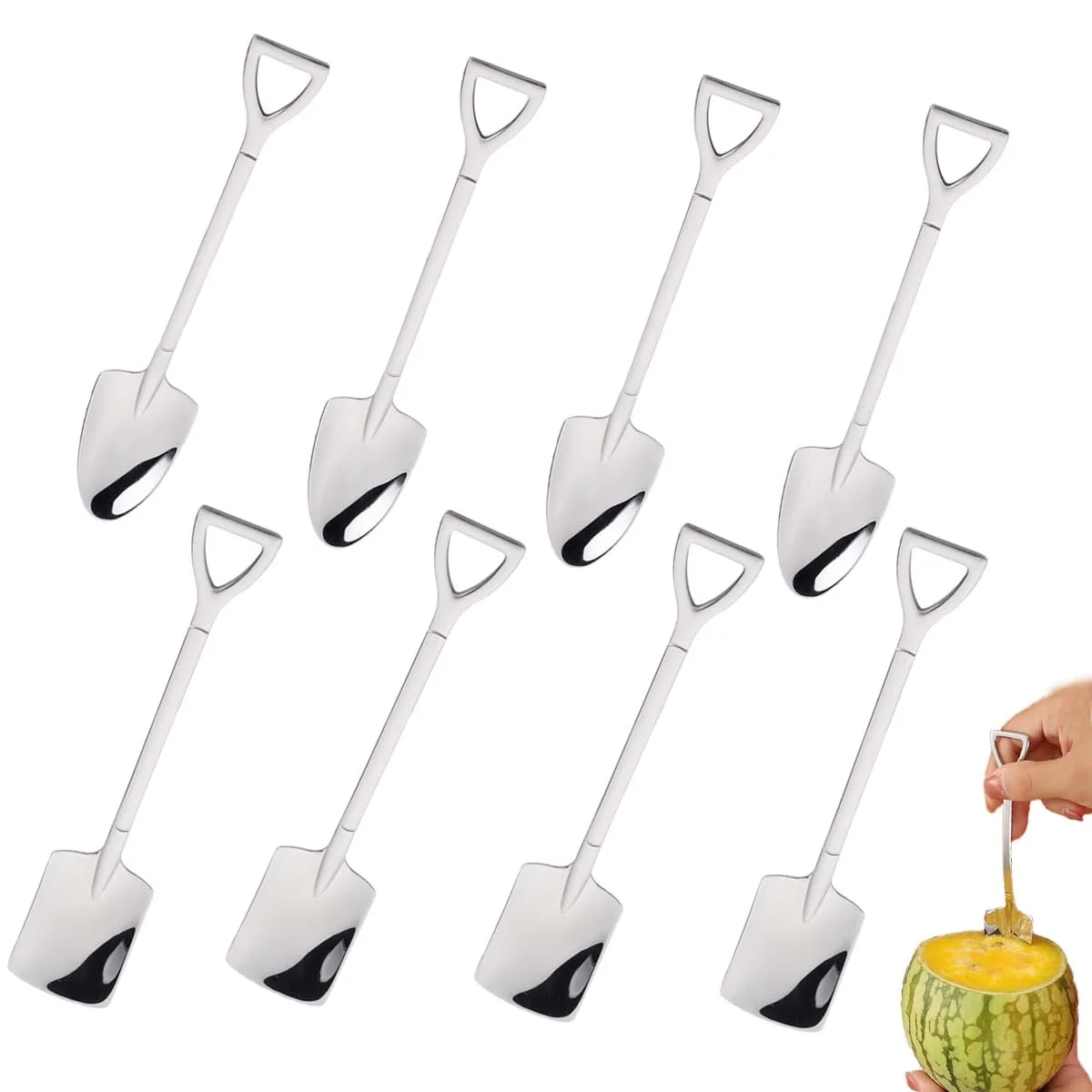 Набір з 8 кавових ложок з нержавіючої сталі, фото №1