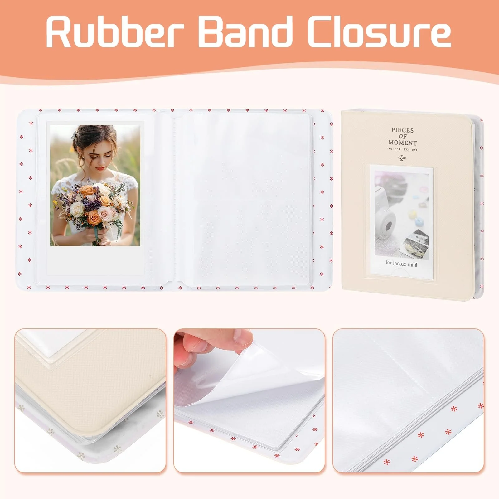 Фотоальбом sourcing map 64 карманный Кожаная обложка 2x3 Маленький фотоальбом с передним окошком для мгновенных фотографий, бежевый, фото №3 Фотоальбом sourcing map 64 карманный Кожаная обложка 2x3 Маленький фотоальбом с передним окошком для мгновенных фотографий, бежевый, фото №3