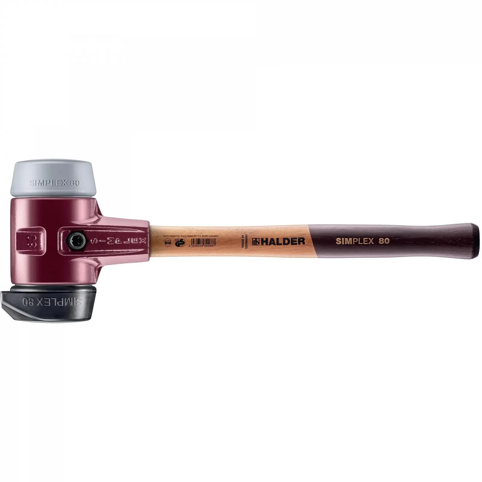 М'який молоток Halder Simplex 3023.280 Гумова композиція / TPE 80 мм, фото №1