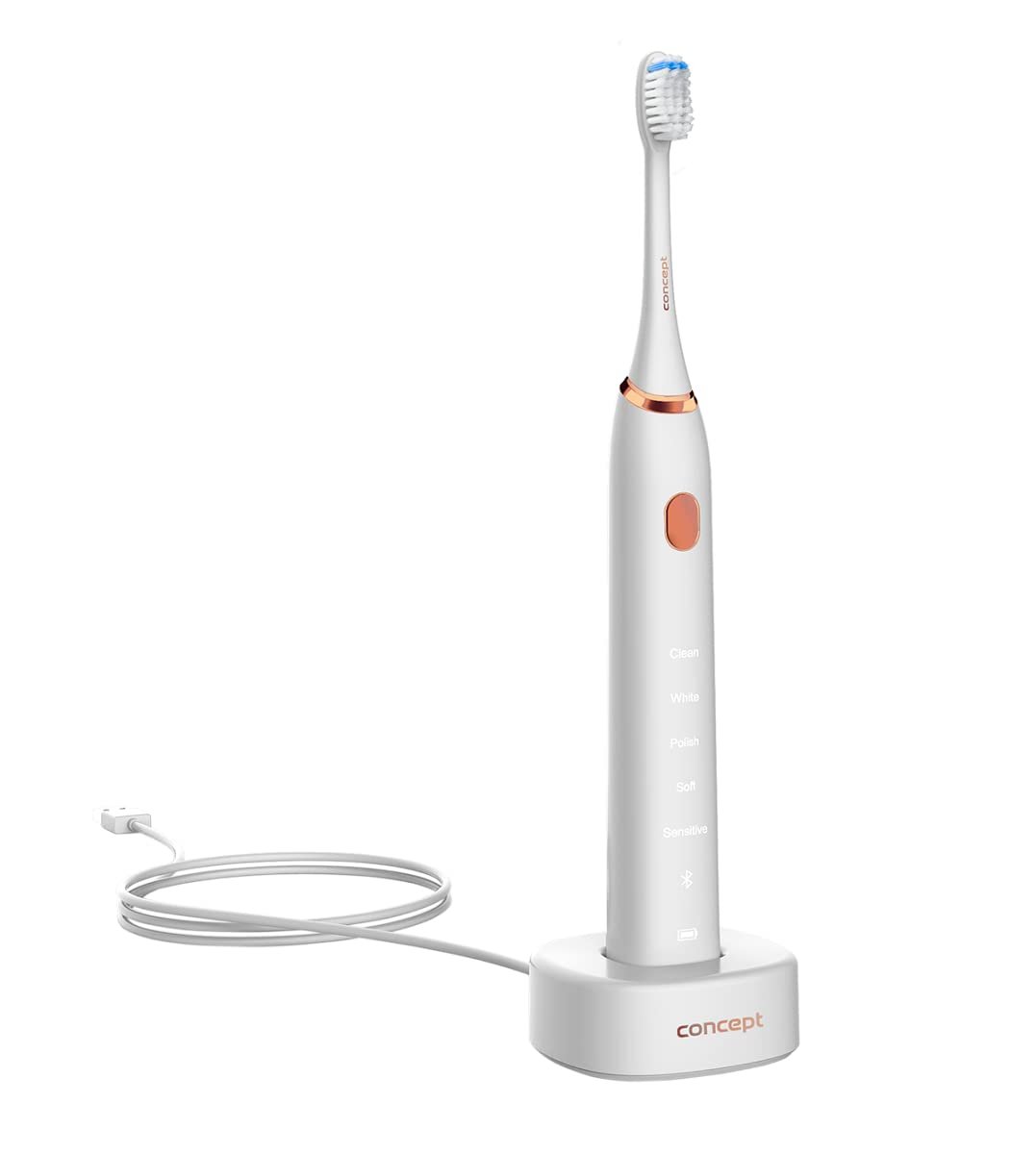 Зубная щетка звуковая Concept ZK5000 с приложением Perfect Smile и зарядкой, дорожный футляр, белая, фото №13