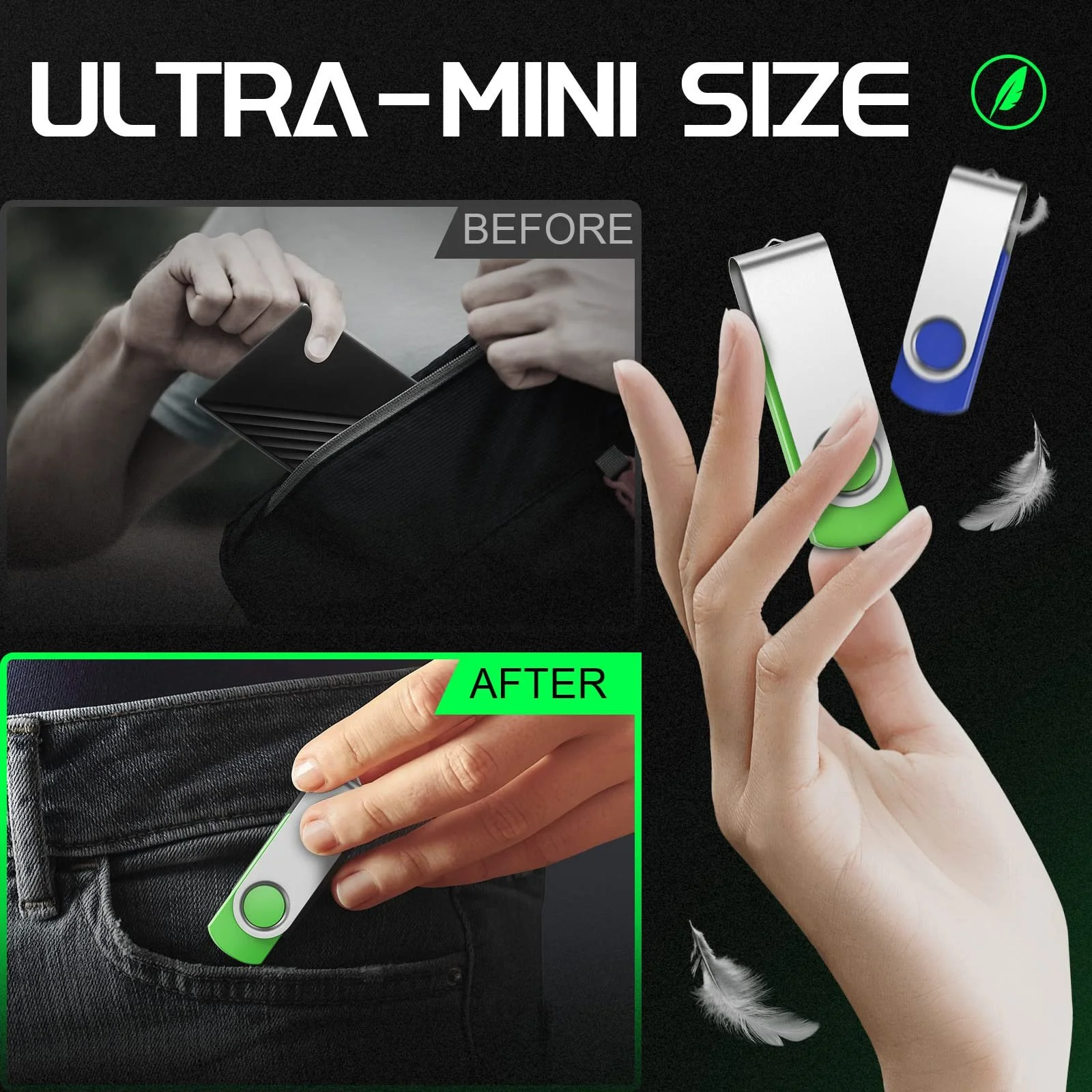 USB-накопичувач FEBNISCTE 8GB Набір 10 шт. Rotate Metal USB 2.0 Різнокольоровий, фото №5