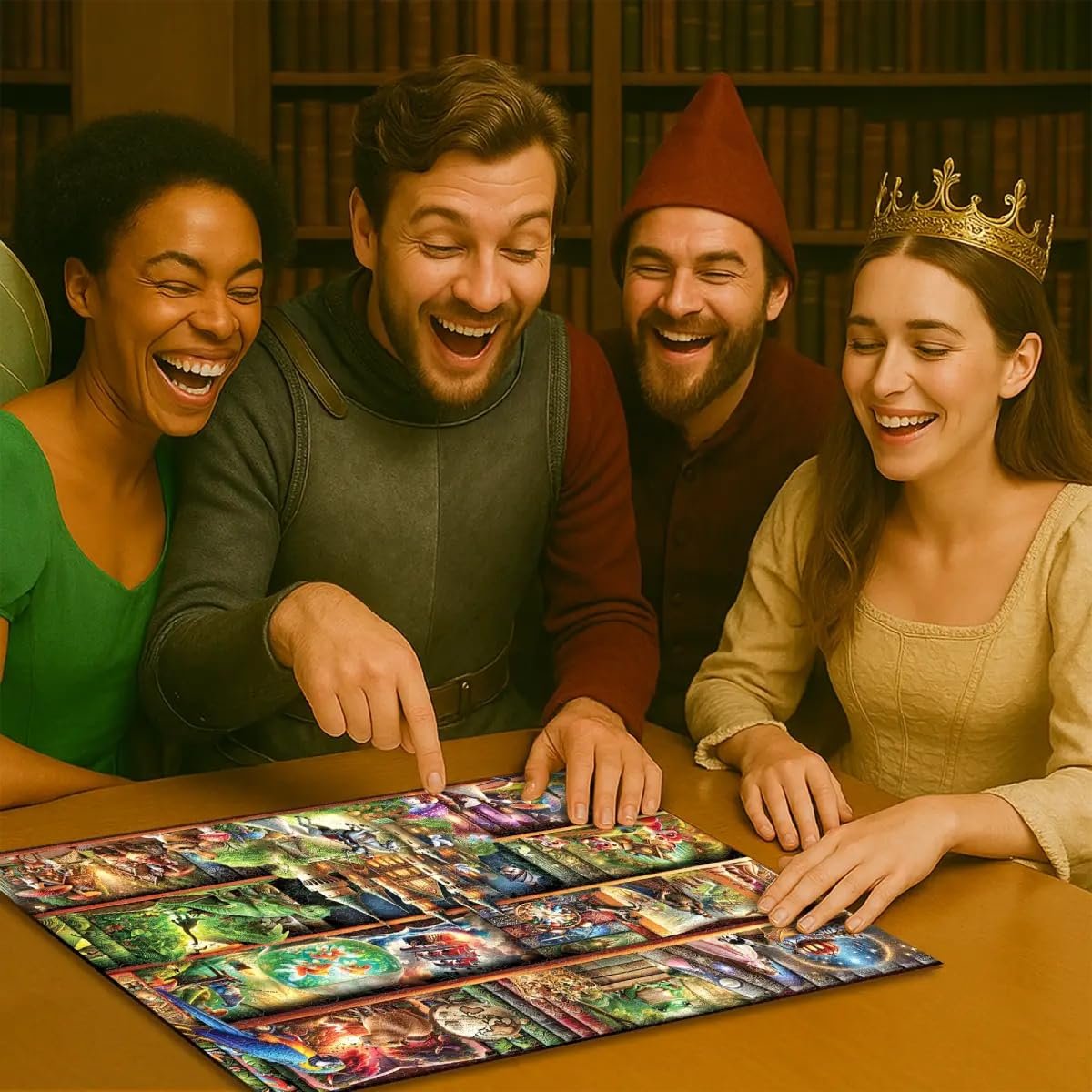 Дерев'яний пазл WOODEN.CITY Stories on Every Shelf - Bookshelves Scene 1000 деталей 54.0 x 39.4 см, фото №6