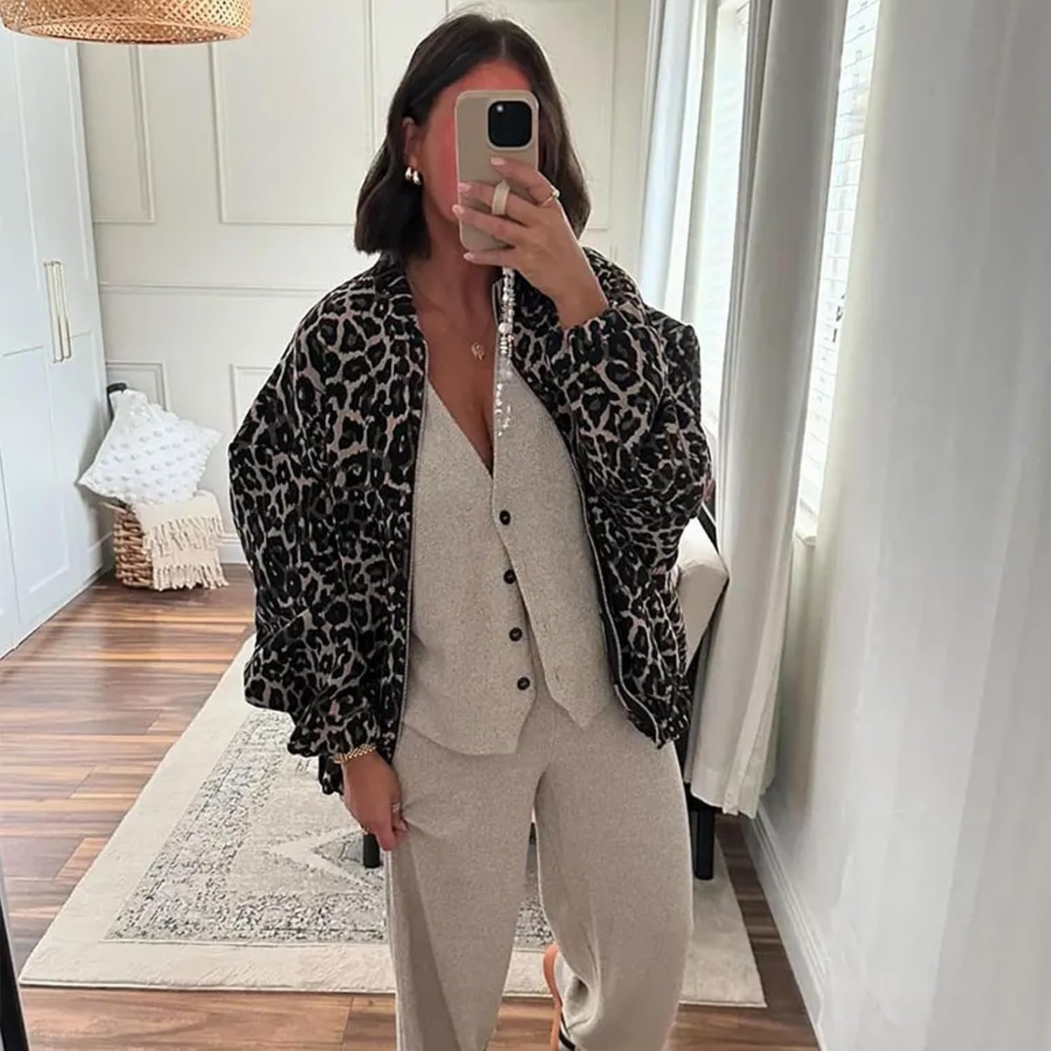 Пальто Suncadmious Жіноче з Леопардовим Принтом, фото №6