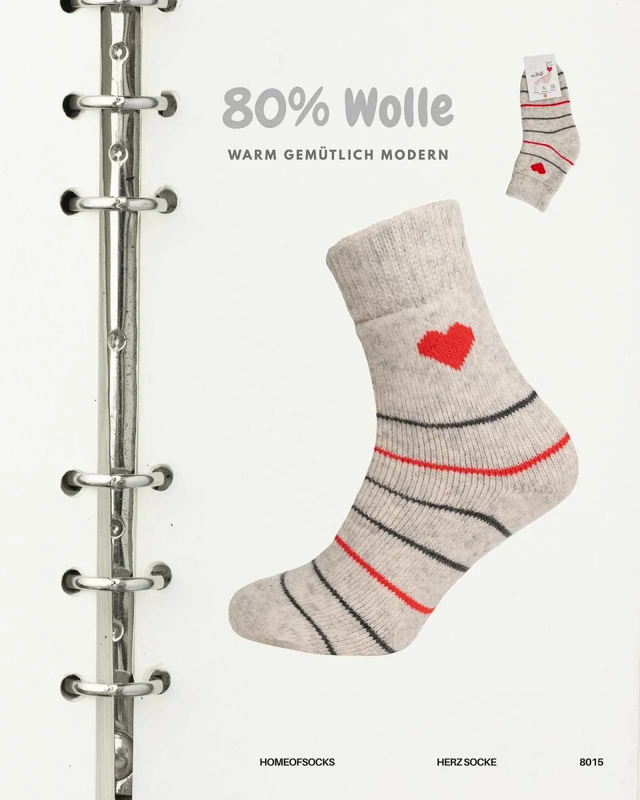 Шерстяные носки с сердечком - особо удобный пояс 80% шерсти, фото №6