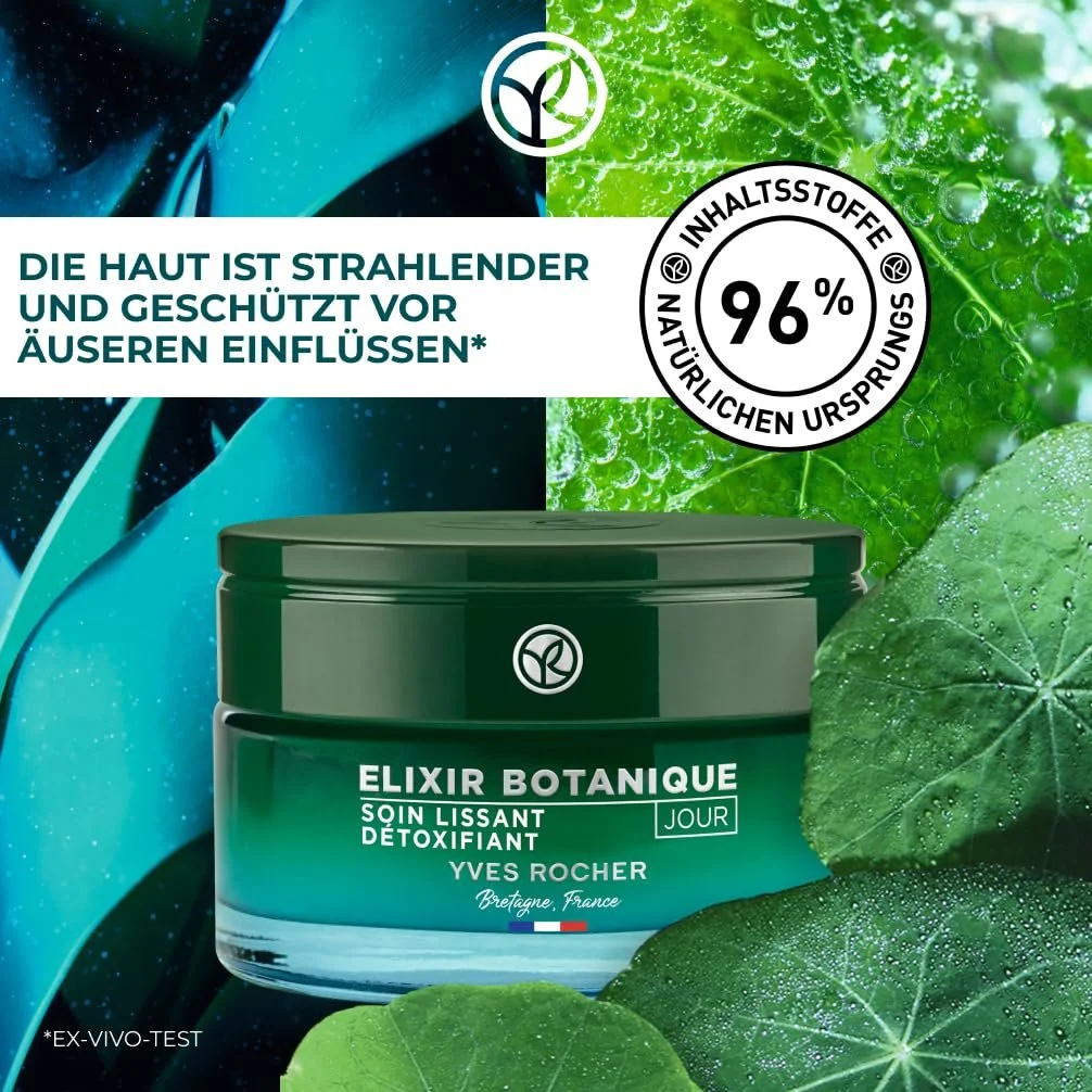 Відновлювальний денний крем Yves Rocher Elixir Botanique Анти-стрес та Детокс 50 мл, фото №2 Відновлювальний денний крем Yves Rocher Elixir Botanique Анти-стрес та Детокс 50 мл, фото №2