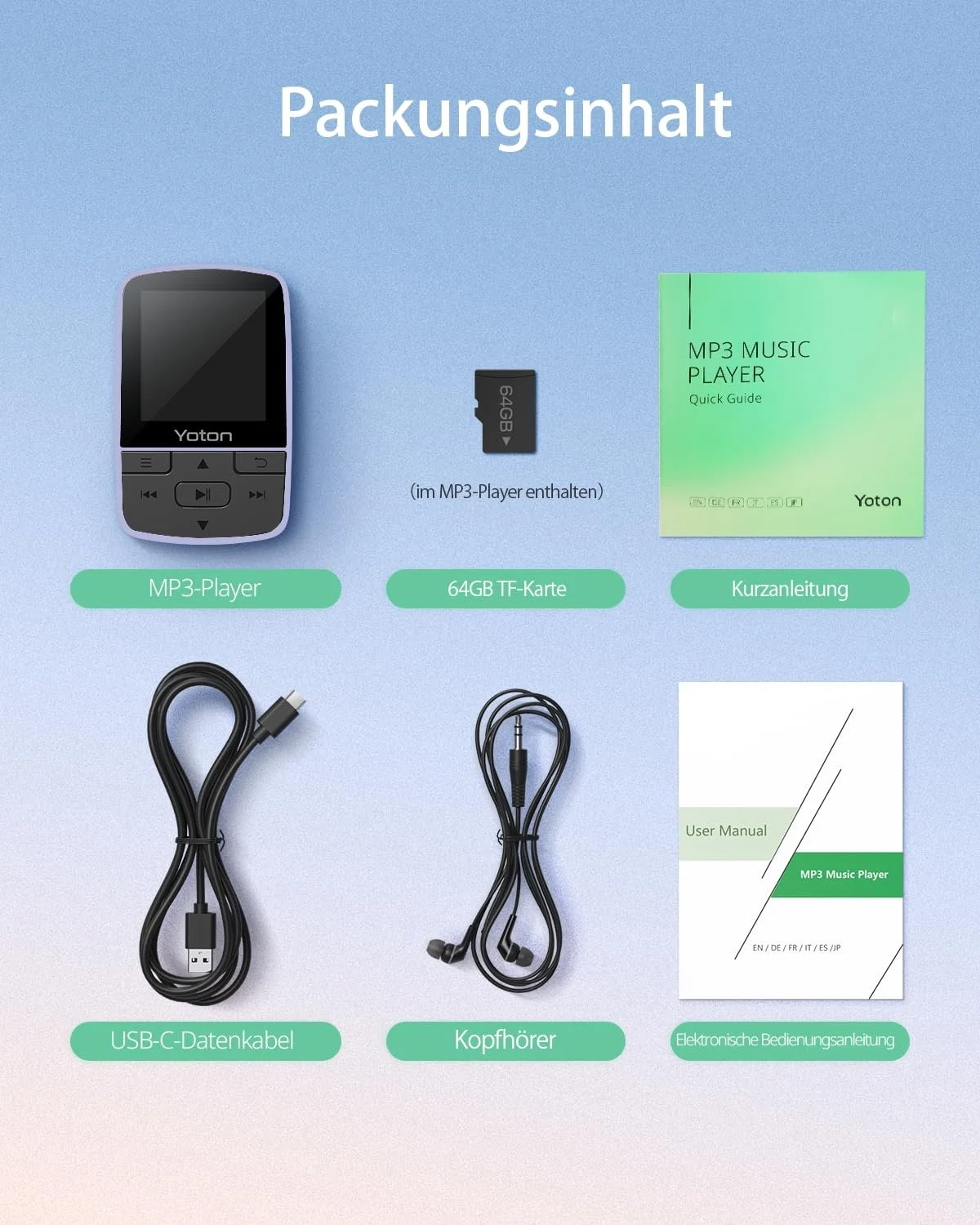 MP3 плеер YOTON 64GB Фиолетовый, фото №7