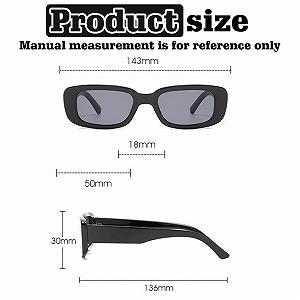 Солнцезащитные очки Прямоугольные Винтажные Черные (16 шт) synthetic.ua - Фото 1