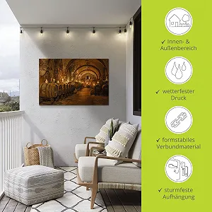 Картина настінна ARTland Алюмінієва композитна панель Вино Архітектура Винний погріб U2JD 120 x 80 см synthetic.ua - Фото 1