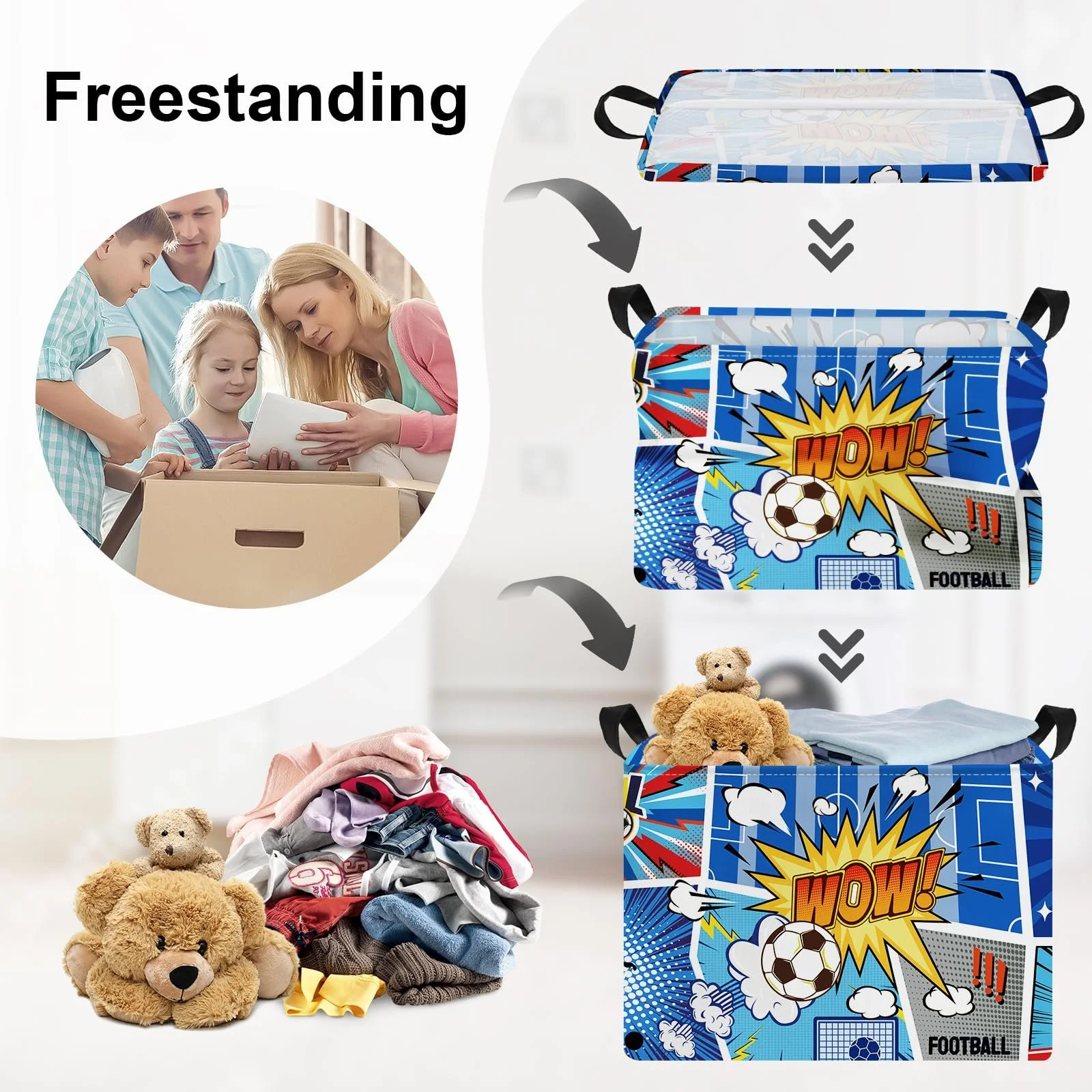 Корзина для игрушек HUUMONSS Детская, складная, для мальчиков, большая, 36 л, фото №3 Корзина для игрушек HUUMONSS Детская, складная, для мальчиков, большая, 36 л, фото №3