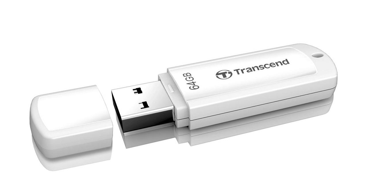 USB флеш-накопичувач Transcend 64GB USB JetFlash 370 White TS64GJF370, фото №2