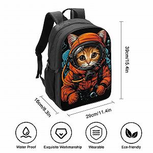 Рюкзак шкільний RSIUUODNF Cat Style-7, 40 x 28 x 16 см synthetic.ua - Фото 1