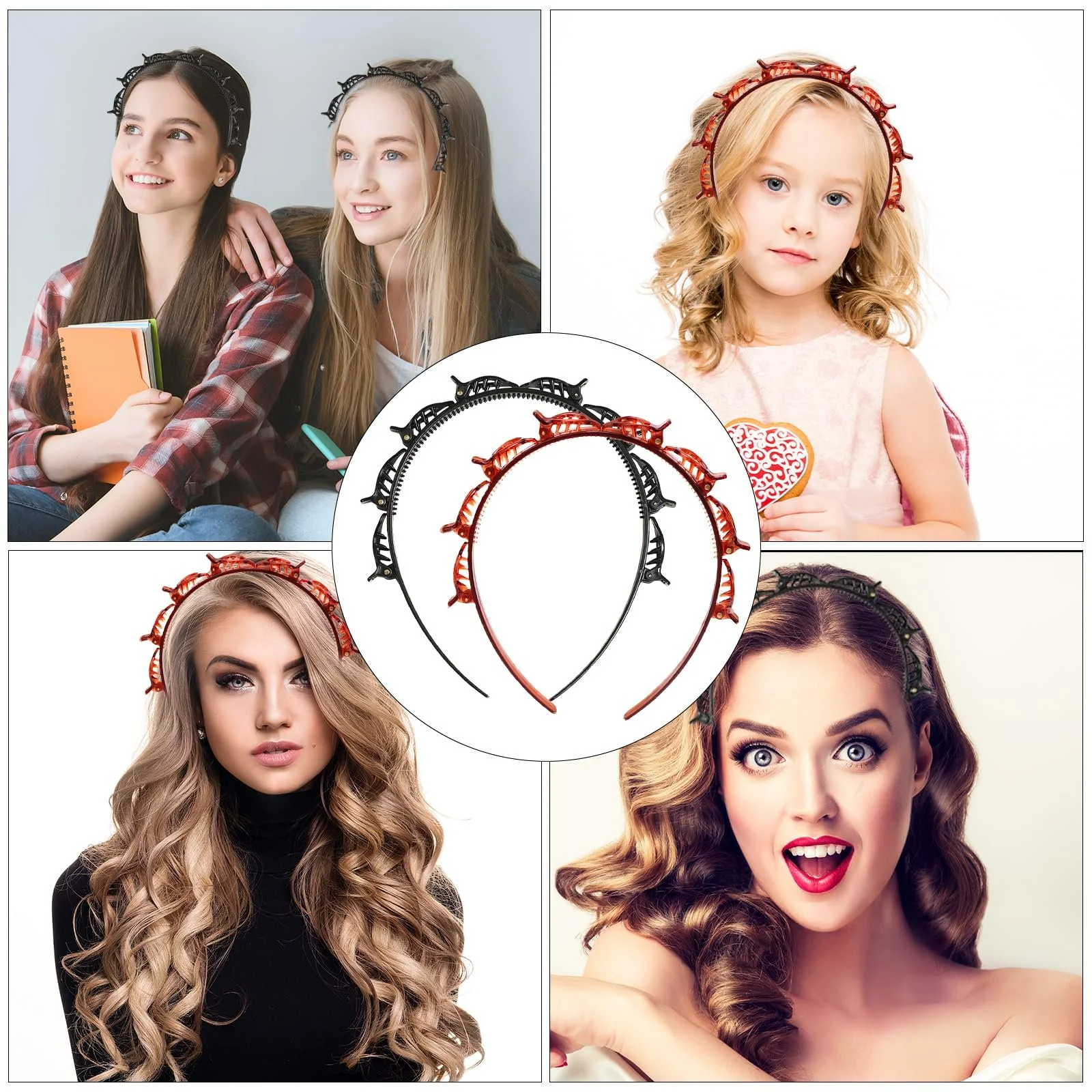 Обруч для волосся з затискачами Double Bangs Hairstyle Hairpin, фото №6