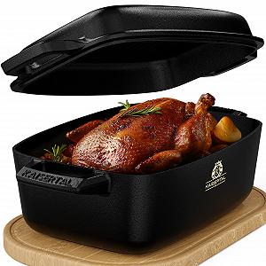 Казан KAISERTAL 32 см XL Чугунная Жаровня с Крышкой, 8.6 кг - Фото 1