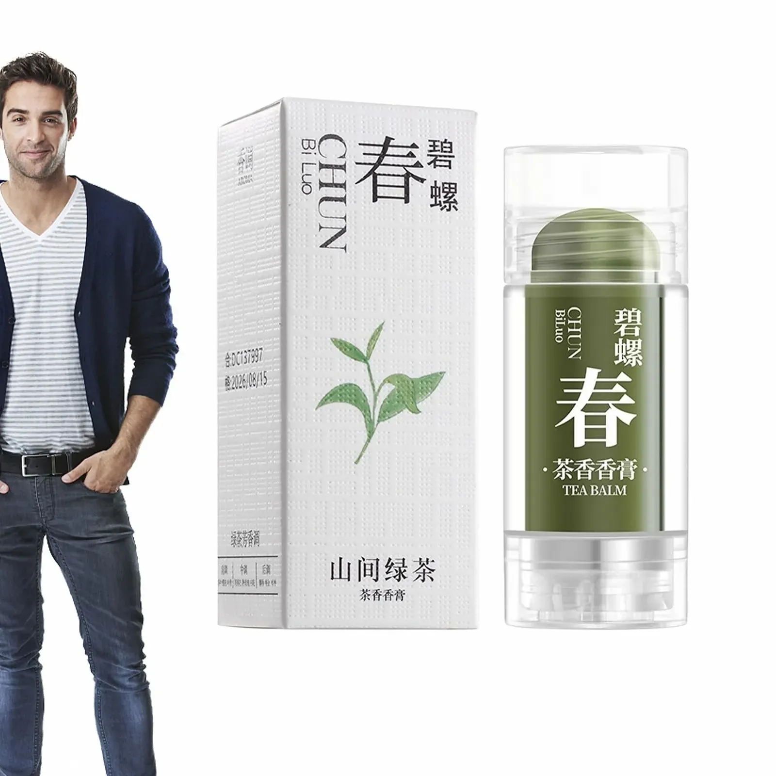 Тверді парфуми Coobaa кишеньковий бальзам з ароматом чаю, фото №1